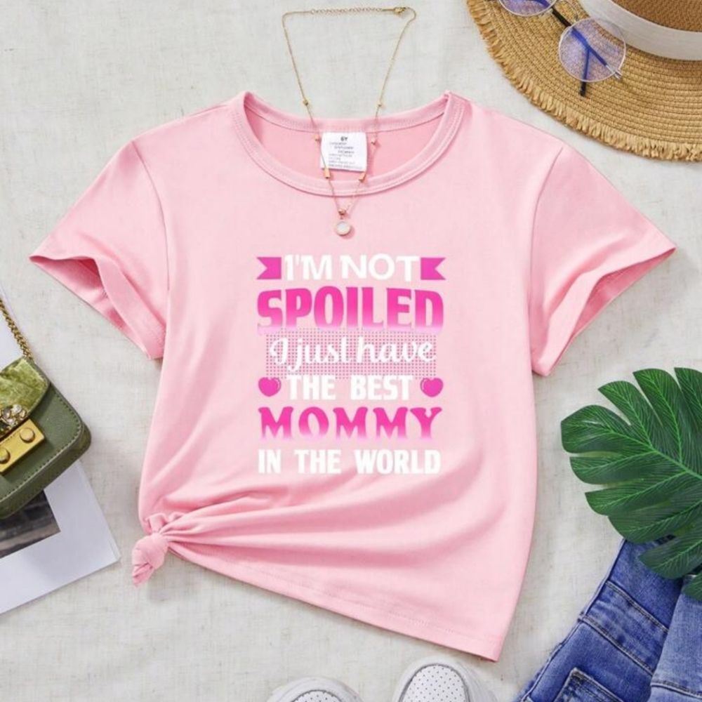 New Without Tags Girls Shein Size 5 Youth Short Sleeve Pink T-shirt